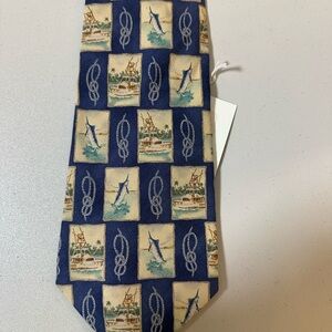 Tommy Bahama Blue and Tan Nautical Silk Tie